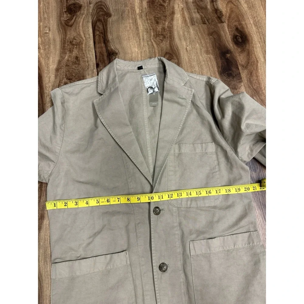 J.Crew Blazer Mens 40 Khaki Cotton Linen Chino Suit Jacket AX270